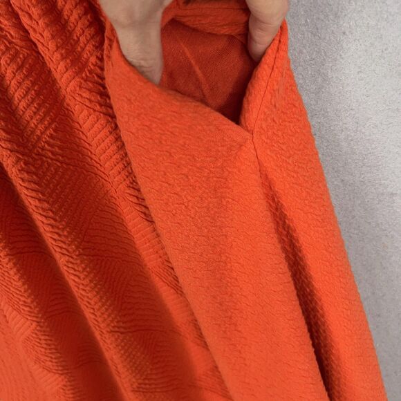 Anthropologie Maeve Dress Womens 8 Orange Textured Pockets V Neck Boho Summer - Picture 5 of 15